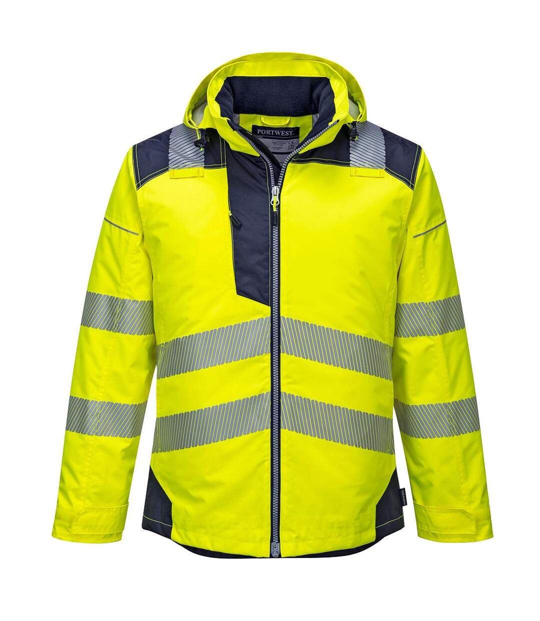 Mens pw3 hi-vis winter jacket yellow/navy Portwest-1