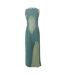 Womens/ladies Denim Distressed Hem Maxi Dress Blue The Ragged Priest-2