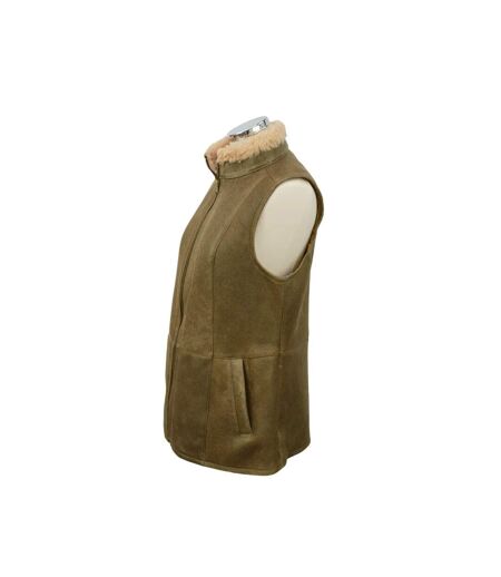 Womens/ladies Gilly Sheepskin Gilet Nutmeg Eastern Counties Leather