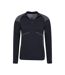 Mens freestyle seamless zip neck base layer top black Mountain Warehouse