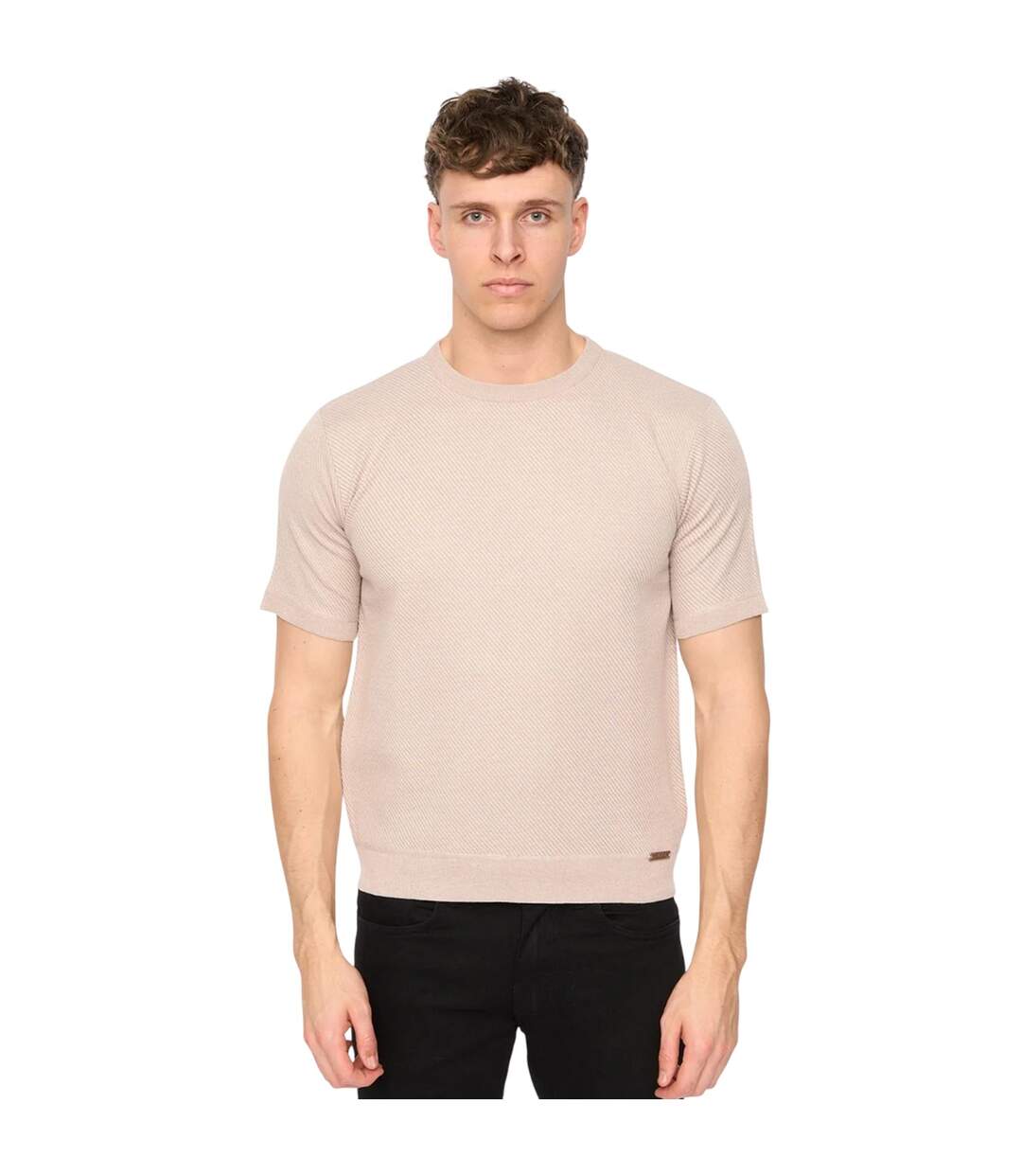 Mens Marvela Knitted T-shirt Stone Duck And Cover-2