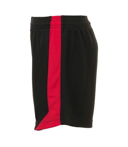 SOLS Mens Olimpico Soccer Shorts (Black/Red) - UTPC2788