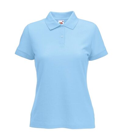 Fruit Of The Loom Womens Lady-Fit 65/35 Short Sleeve Polo Shirt (Sky Blue)