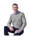 Pull Motif/style Uni Homme Gris Chiné WoolOvers-1