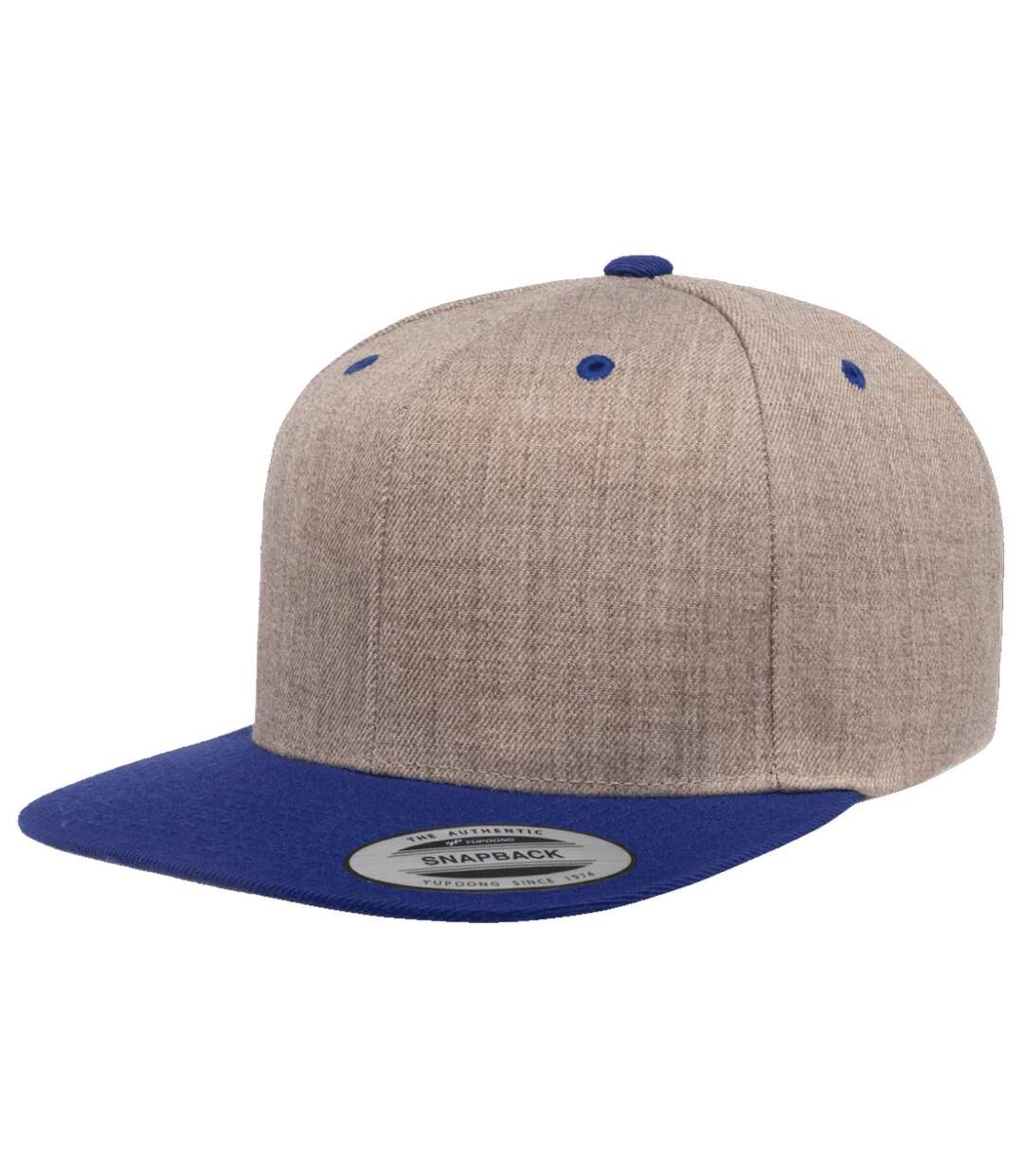 Casquette ajustable classique homme gris / bleu roi Yupoong-1