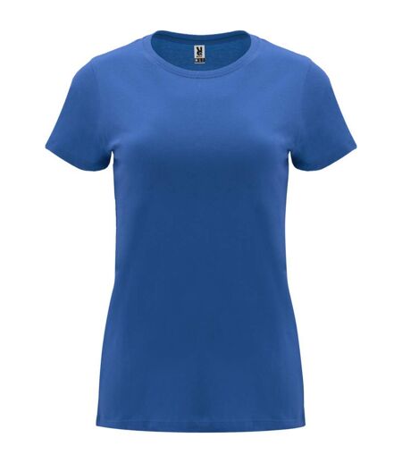 Womens/ladies capri short-sleeved t-shirt royal blue Roly