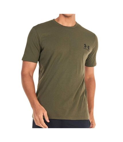 T-shirt Kaki Homme Under Armour Left Chest - L