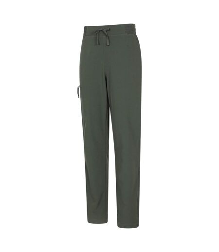 Womens/ladies Adventure Water Resistant Hiking Trousers Khaki Green Mountain Warehouse