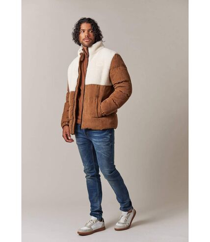 Blouson court, épais, en bimatière sherpa et velours cotelés, poches intérieures CAMBRIDGE