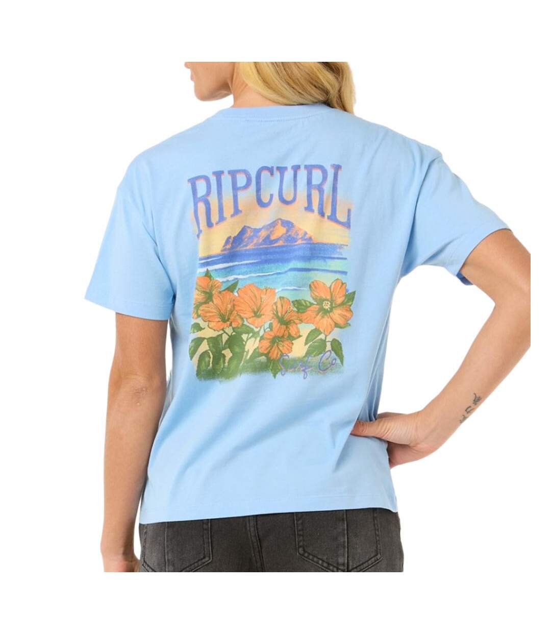 T-Shirt bleu femme rip curl joya relaxed-2