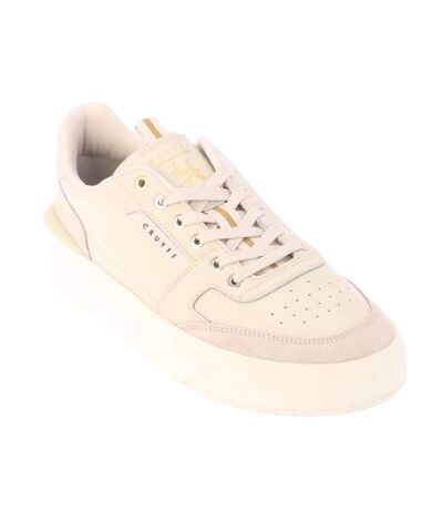 Mens Endorsed Leather Tennis Trainers Cream Cruyff