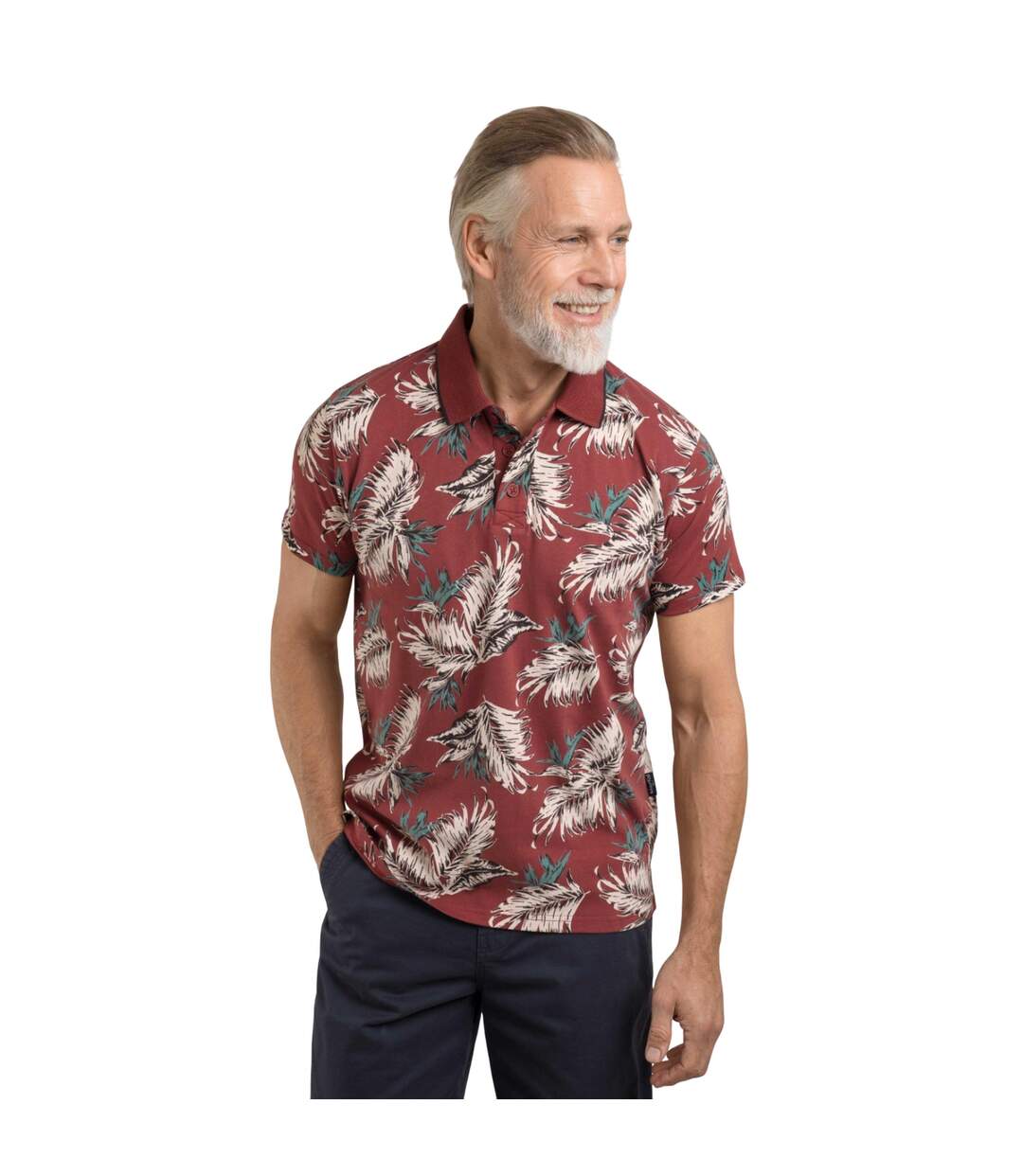 Mens sarat printed polo shirt paprika Weird Fish-1