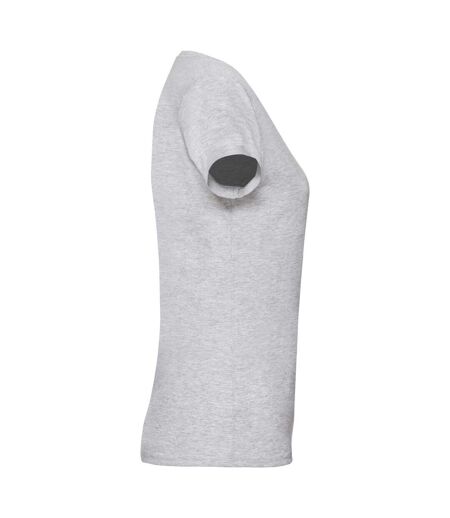 T-shirts Manches Courtes Femmes Gris Chiné Fruit Of The Loom
