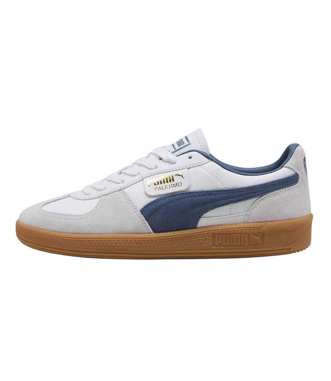 Mens Palermo Leather Trainers White White-blue Puma-2
