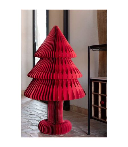 Sapin de Noël en Papier Pliable 100cm Rouge
