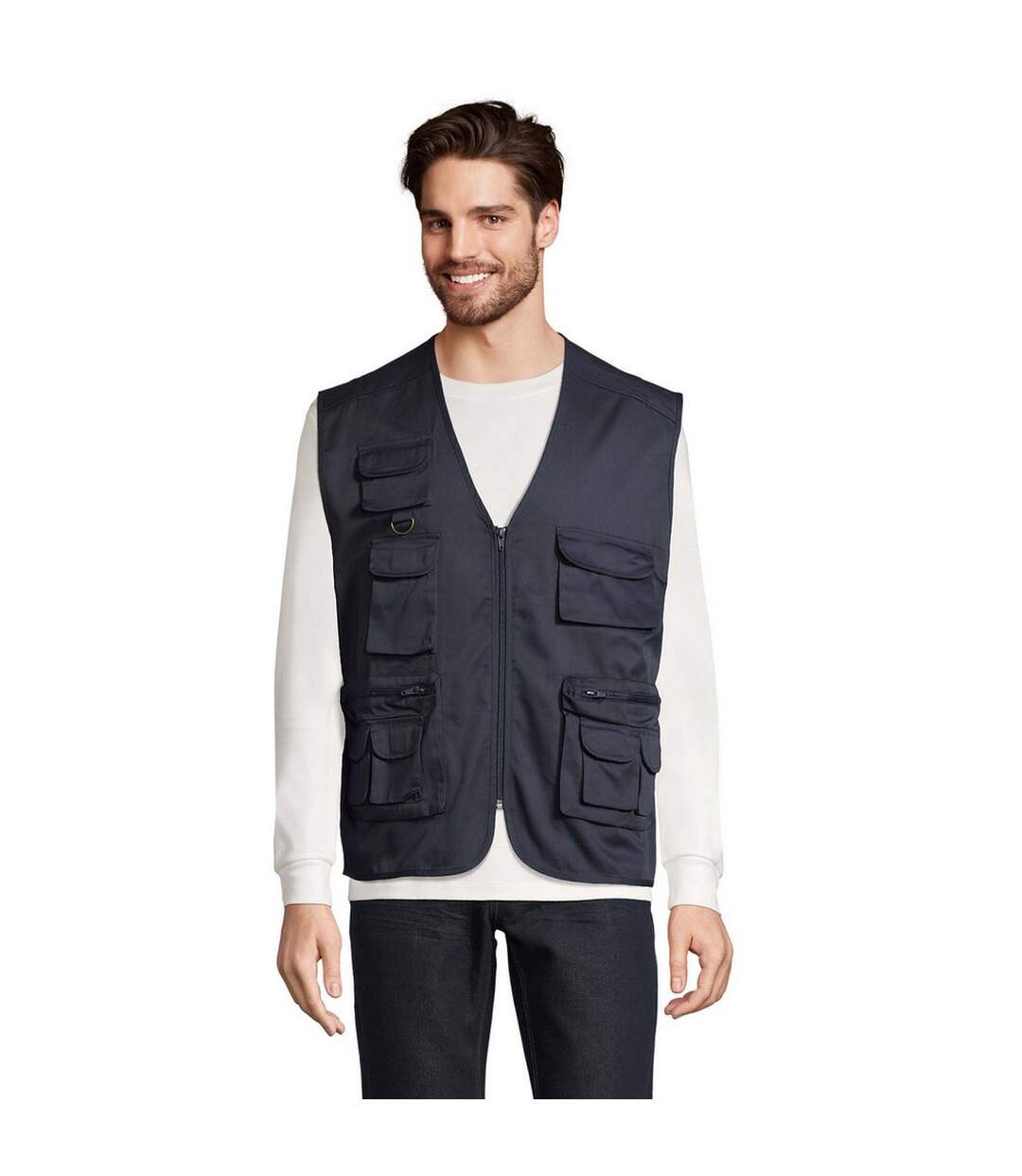 Veste Sans Manches Reporter Homme Bleu Marine SOLS-1