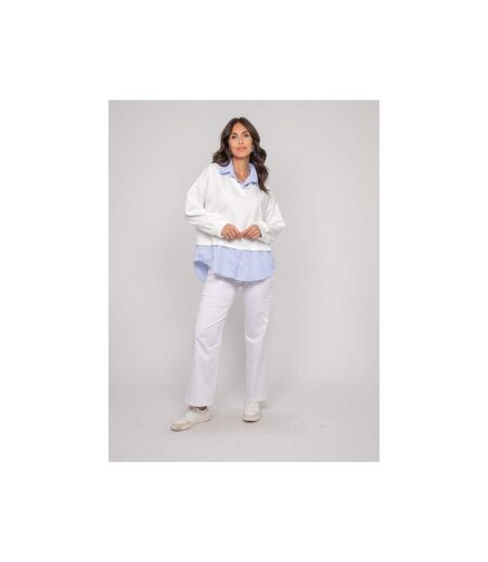 Sweat-shirt avec chemise rayures YEVANE - Dona X Lisa