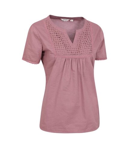 Womens/ladies paris embroidered top dusky purple Mountain Warehouse