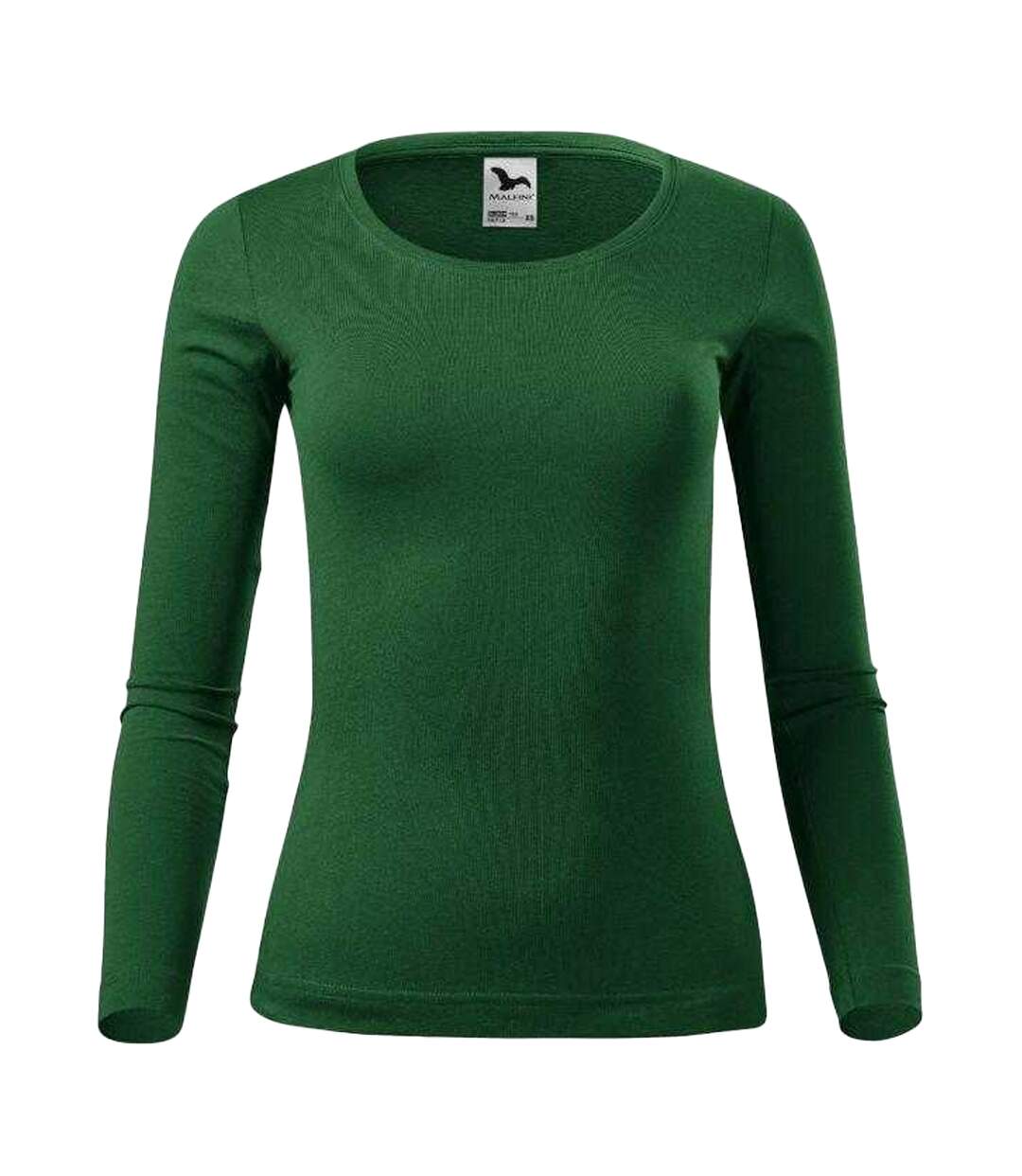 T-shirt Manches Longues Motif/style Uni Femme Vert Kaki Malfini-1