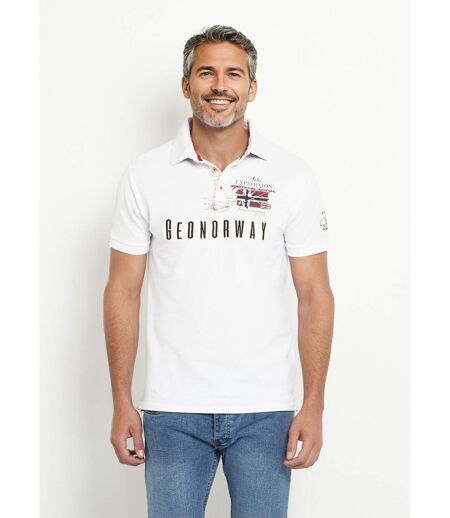 Polo détail revers col et motif placé