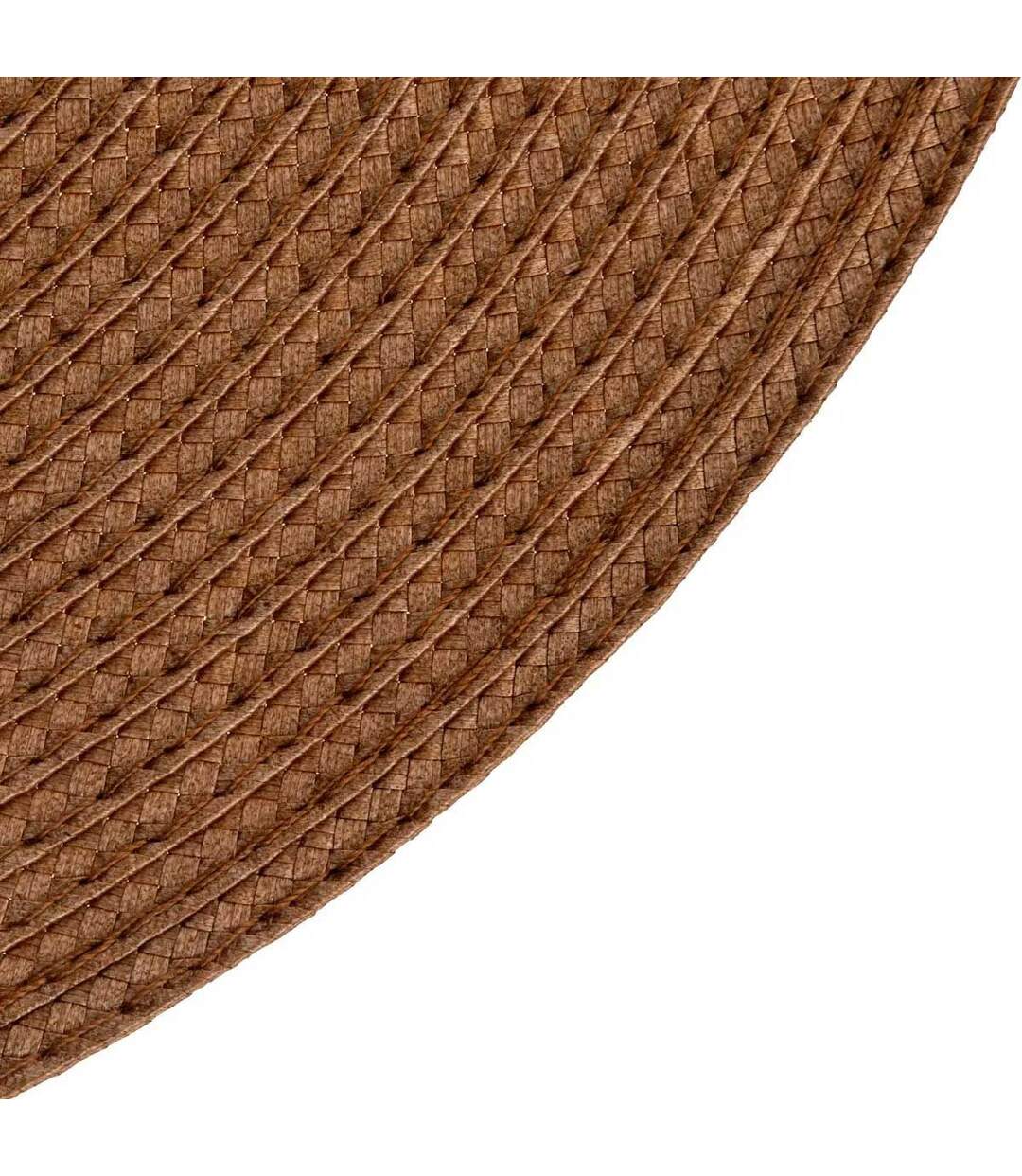 Set de Table Rond Tressé 38cm Camel Foncé-2
