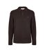 Mens Button Long-sleeved Polo Shirt Black Coffee Jack Wills-1