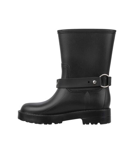 Womens/ladies Plain Buckle Detail Wellington Boots Black Gelert
