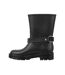 Womens/ladies Plain Buckle Detail Wellington Boots Black Gelert-2