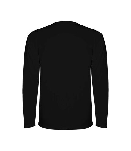 Mens montecarlo long-sleeve sports t-shirt noir uni Roly