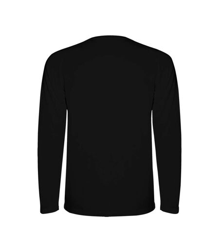 Mens montecarlo long-sleeve sports t-shirt noir uni Roly