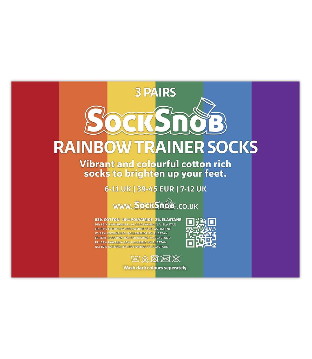 3 Pack Mens Ladies Rainbow Trainer Cotton Socks Bright Colourful Striped Socks-2