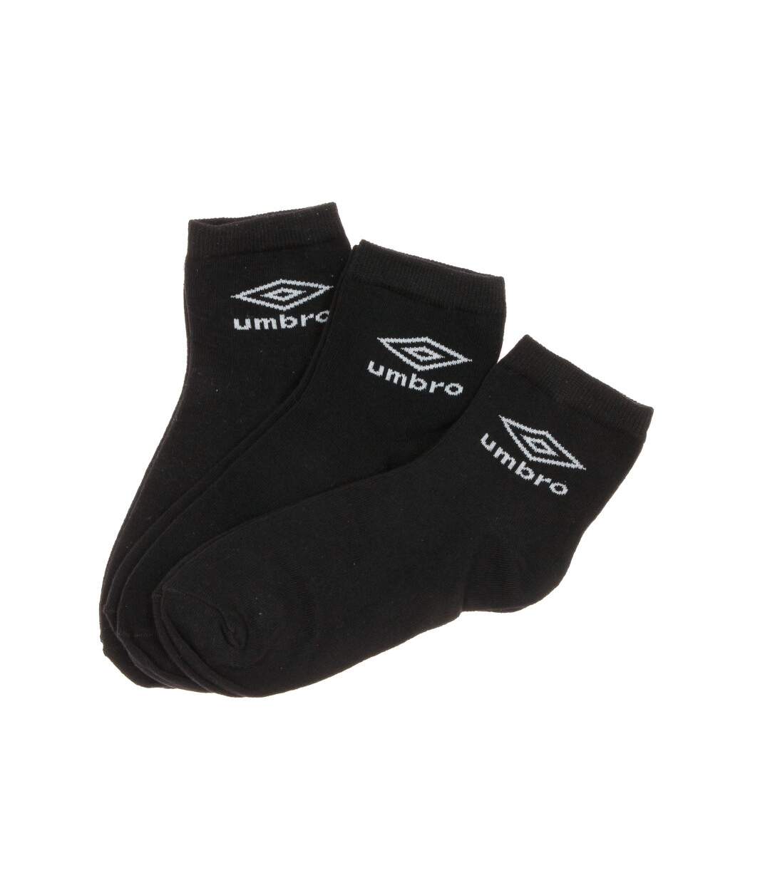 X3 Paires de Chaussettes Noir Homme Umbro Lowcuts-1