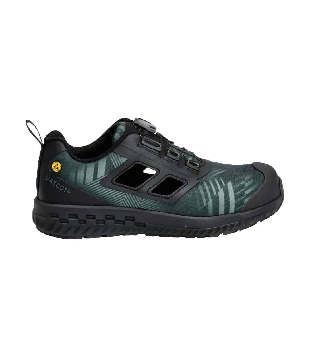 Mens Logo Safety Shoes Forest Green Black Mascot-3
