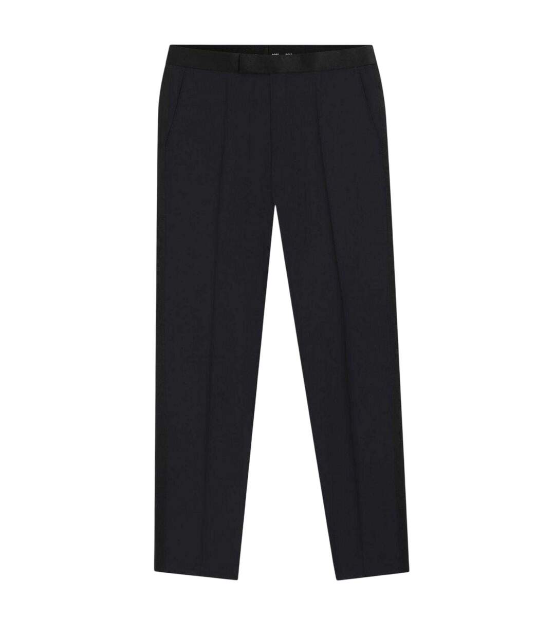 Mens Wool Tuxedo Trousers Dark Blue Boss-2