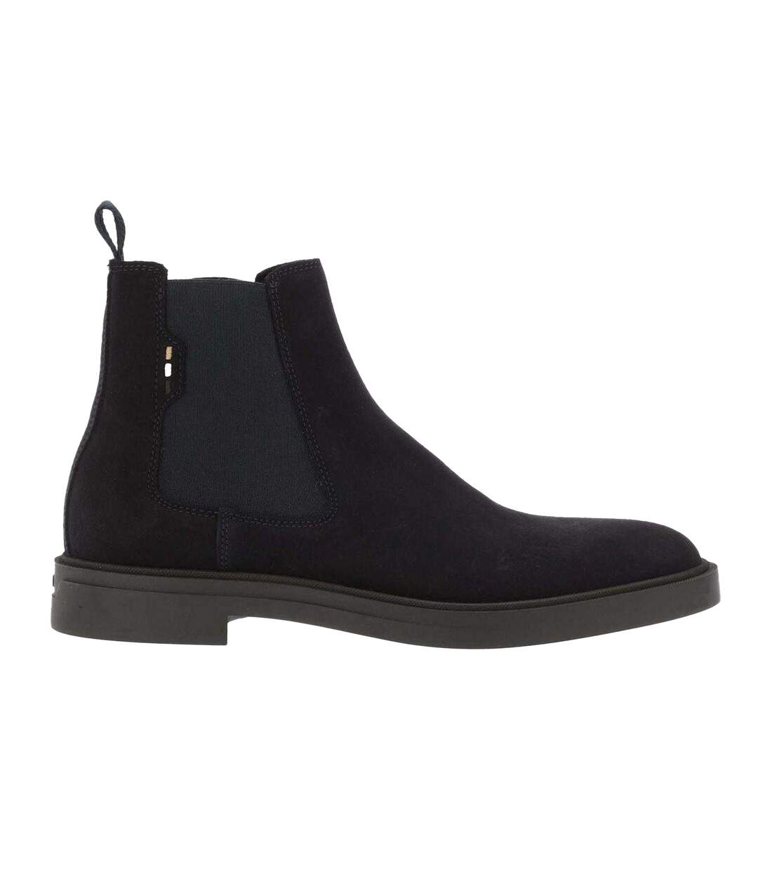 Mens Calev Suede Chelsea Boots Dark Blue Boss-3
