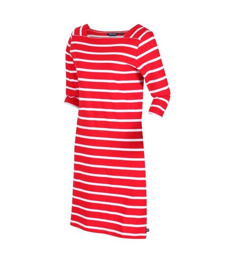 Womens/ladies paislee stripe casual dress true red/white Regatta