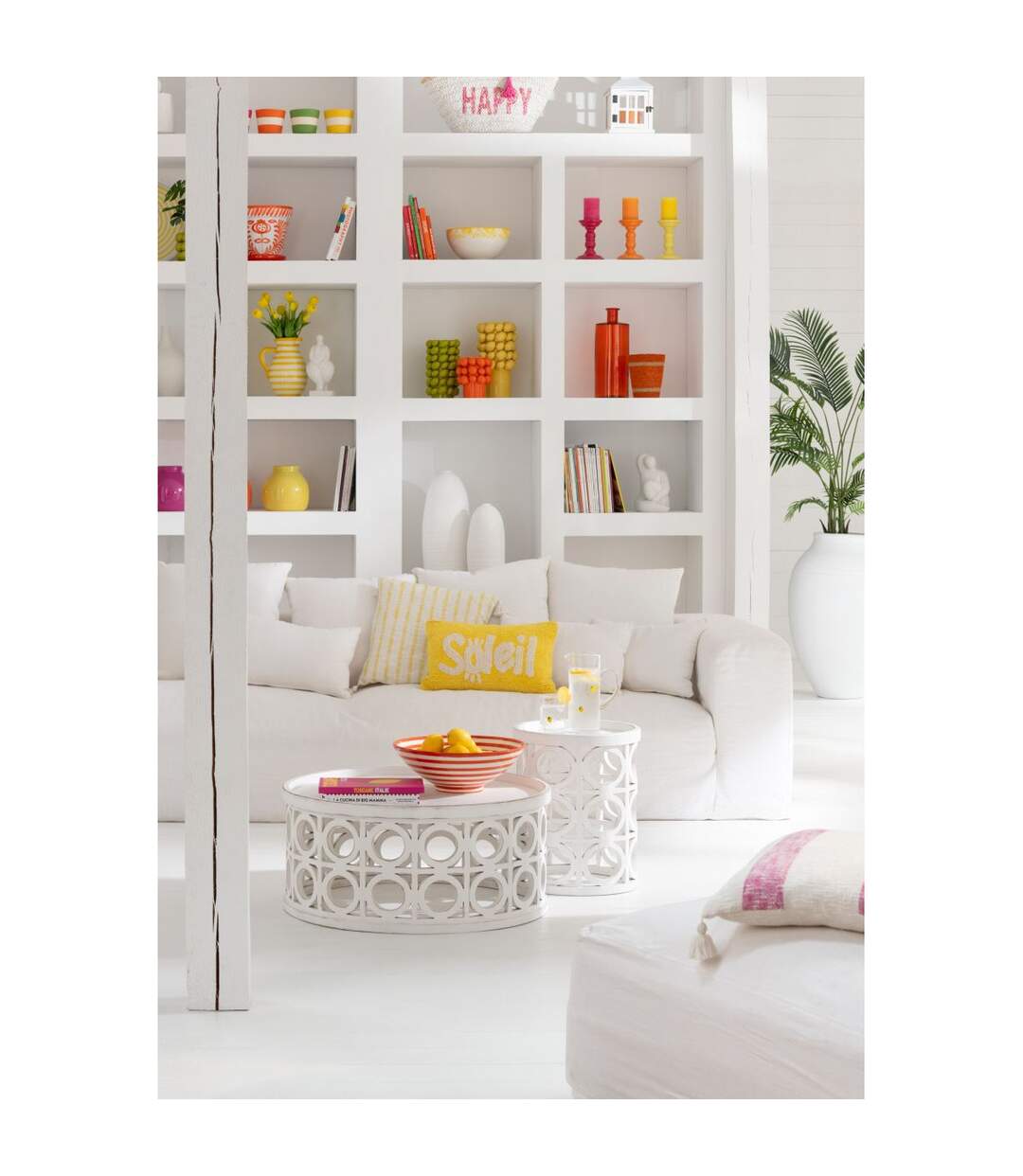 Vase Design en Ciment Creta 36cm Blanc-4