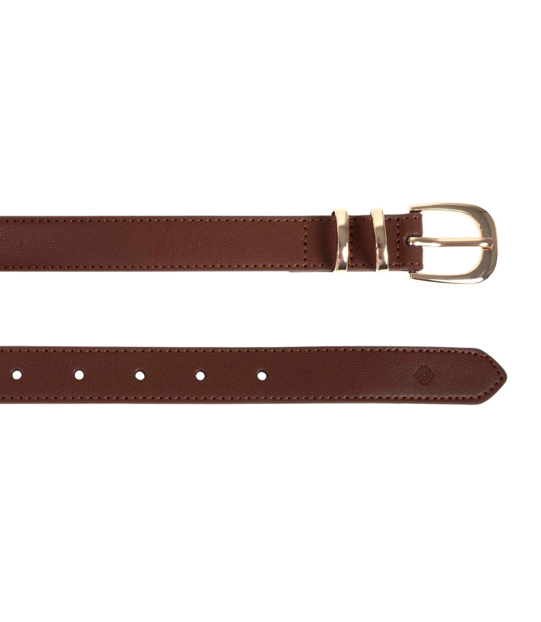 Isotoner Ceinture femme à boucle dorée 100% cuir-2