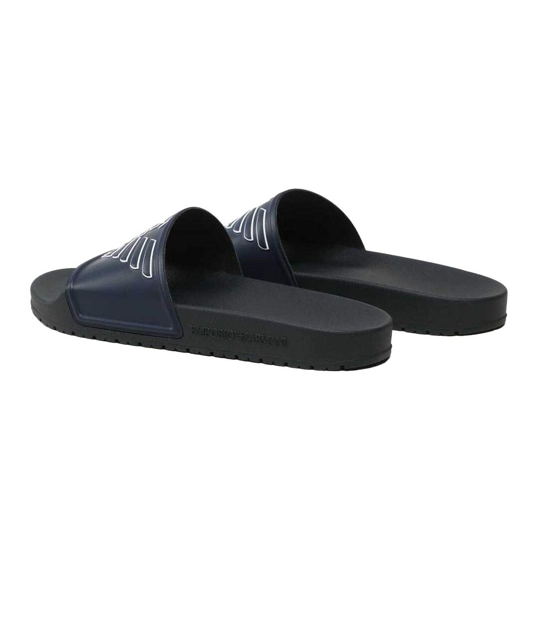 Claquettes Motif/style Logo Adulte Bleu Marine Emporio Armani-2