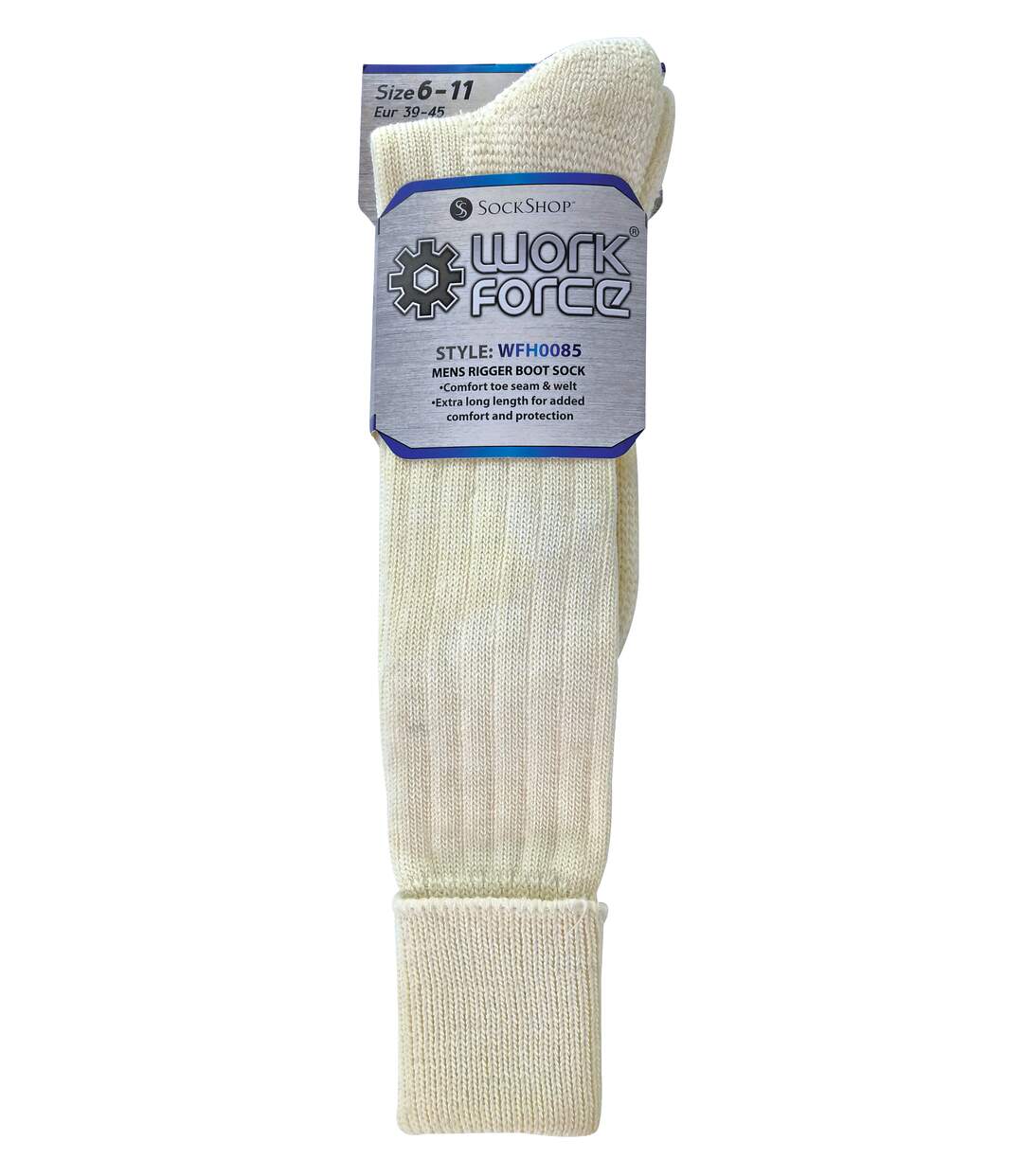 Chaussettes de Travail Homme Hautes Laine Blanche