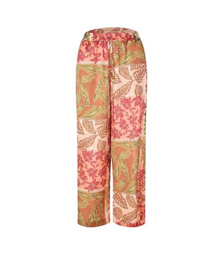 Womens/ladies Patchwork Wide Leg Trousers Multicoloured Biba