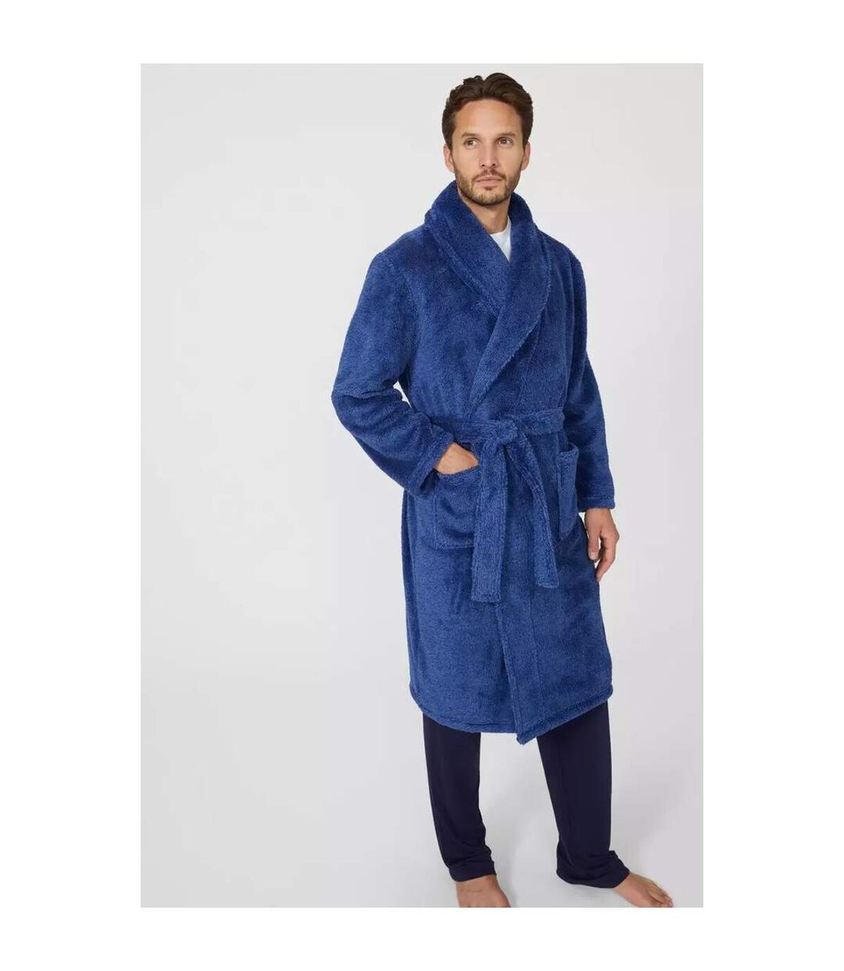 Debenhams Mens Marl Shawl Collar Bathrobe (Blue)