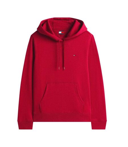 Sweat à capuche rouge vif femme tommy hilfiger flag