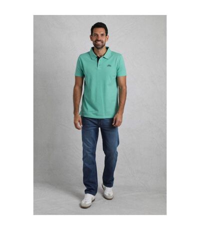 Mens Miles Pique Organic Polo Shirt Aqua Marine Weird Fish