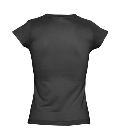 SOLs Womens/Ladies Moon V Neck Short Sleeve T-Shirt (Dark Gray)