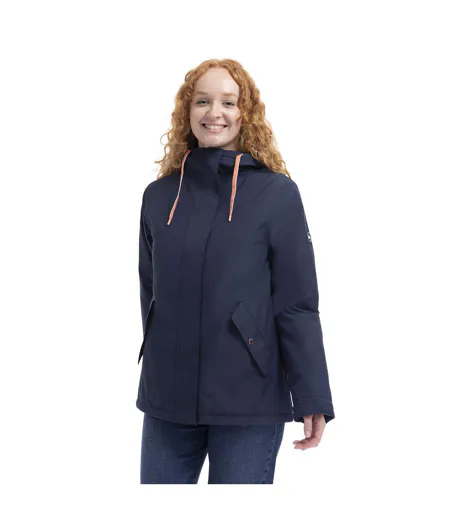 Veste Imperméable Unie À Capuche Yulia Femme Bleu Marine Trespass