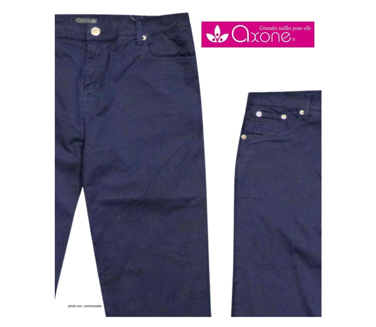Pantalon 5 poches AXONE Balade - Toile gabardine coton stretch Bleu Marine pour un confort quotidien-4