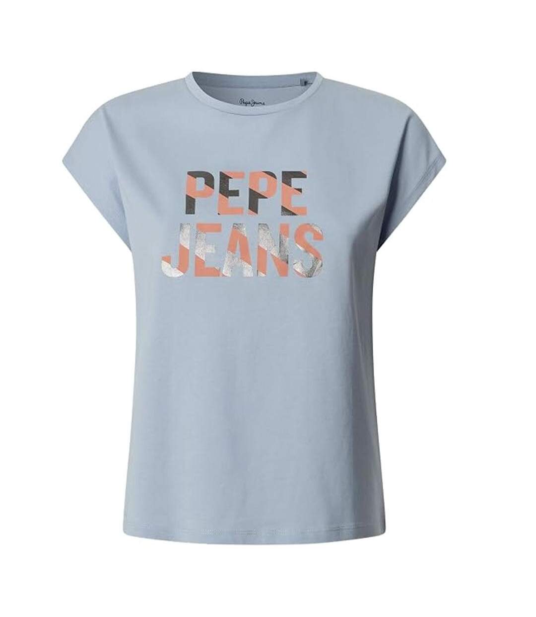 T-Shirt bleu femme pepe jeans catalina cloudy-1