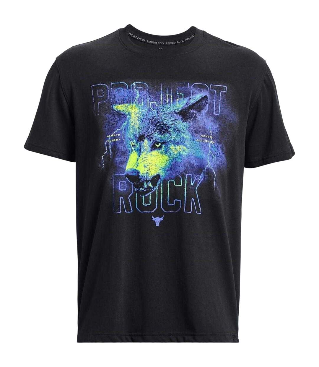 Mens Project Rock Wolf Heavyweight T-shirt Black Under Armour-2