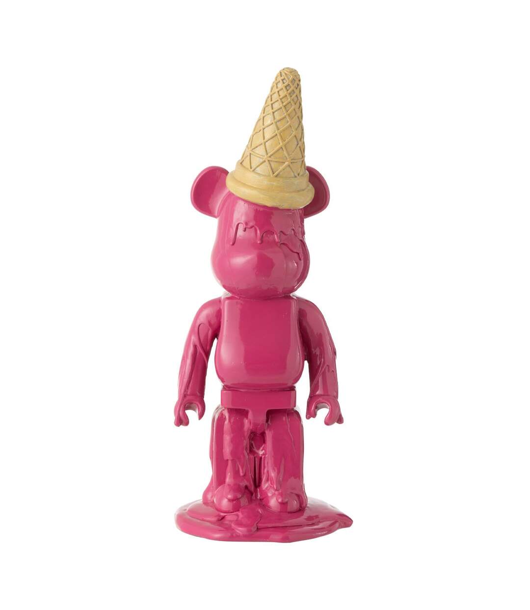 Statuette Déco Ours Cornet Glace 39cm Fuchsia-1